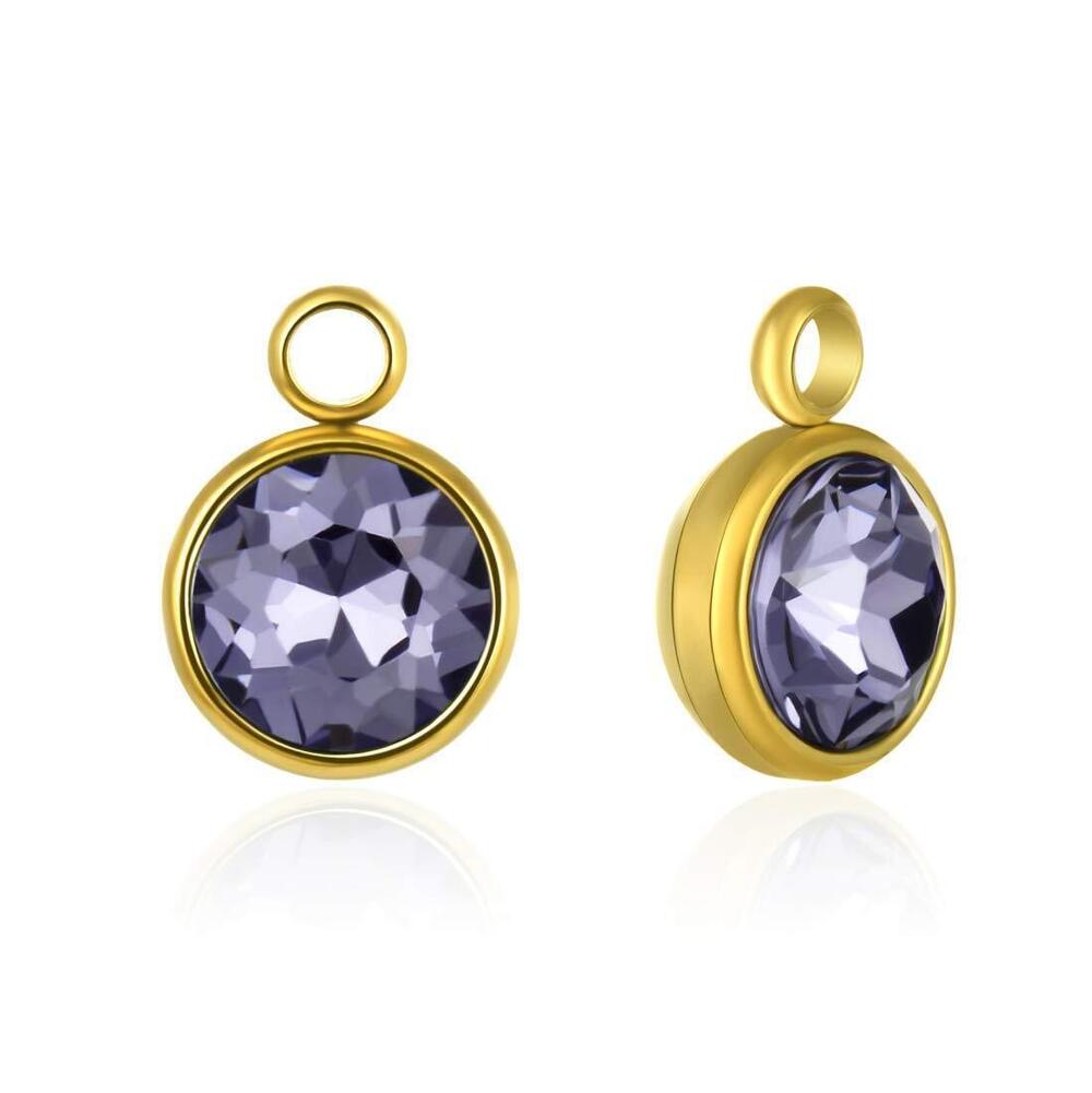 2798 20pcs Grade A 18K Yellow Gold Plated Stainless Steel June Alexandrite
